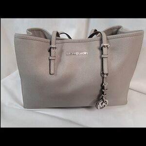Michael Kors Gray Tote with Silver Accents